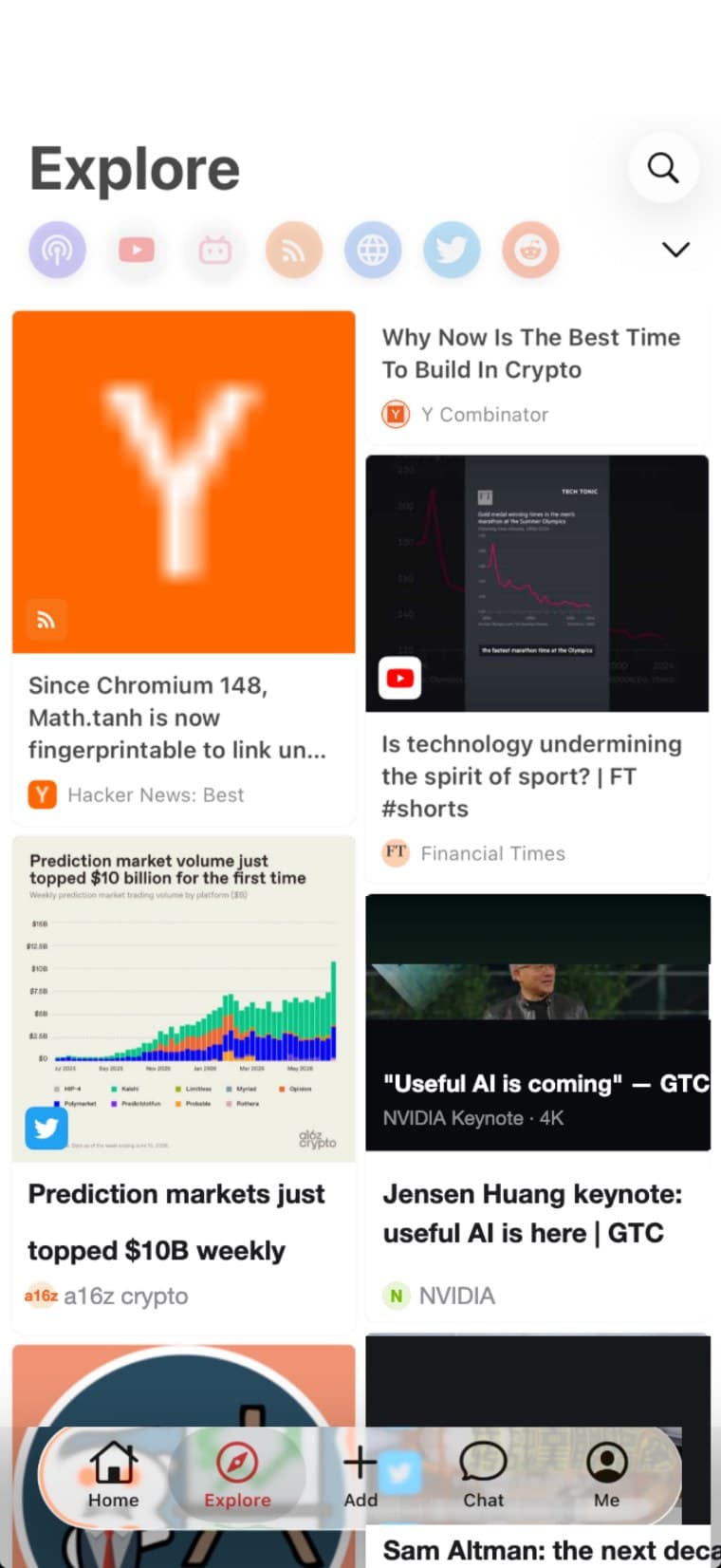 VoidBook 探索信息流界面